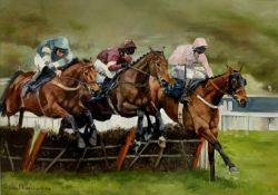 David 'Mouse' Cooper - 'Ascot 2016' oil on canvas signed,