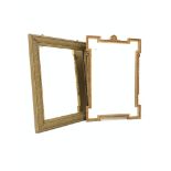20th century mirror in gilt geometric frame with trailing hare bells,