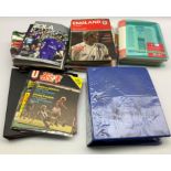 Mostly 1980s football ephemera including 'Liverpool The Anfield Review, 'United Review',