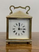 20th century brass and onyx cased mechanical carriage clock,