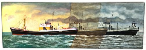 G Mayhew (British 20th century): Ship's Portrait - 'Arctic Corsair', Three Stages of Life,