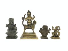 Small Indian bronze devotional figure of Ganesh H6cm,
