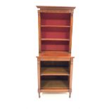 Late 19th century French mahogany open bookcase,