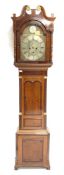 George III oak and mahogany banded longcase clock,