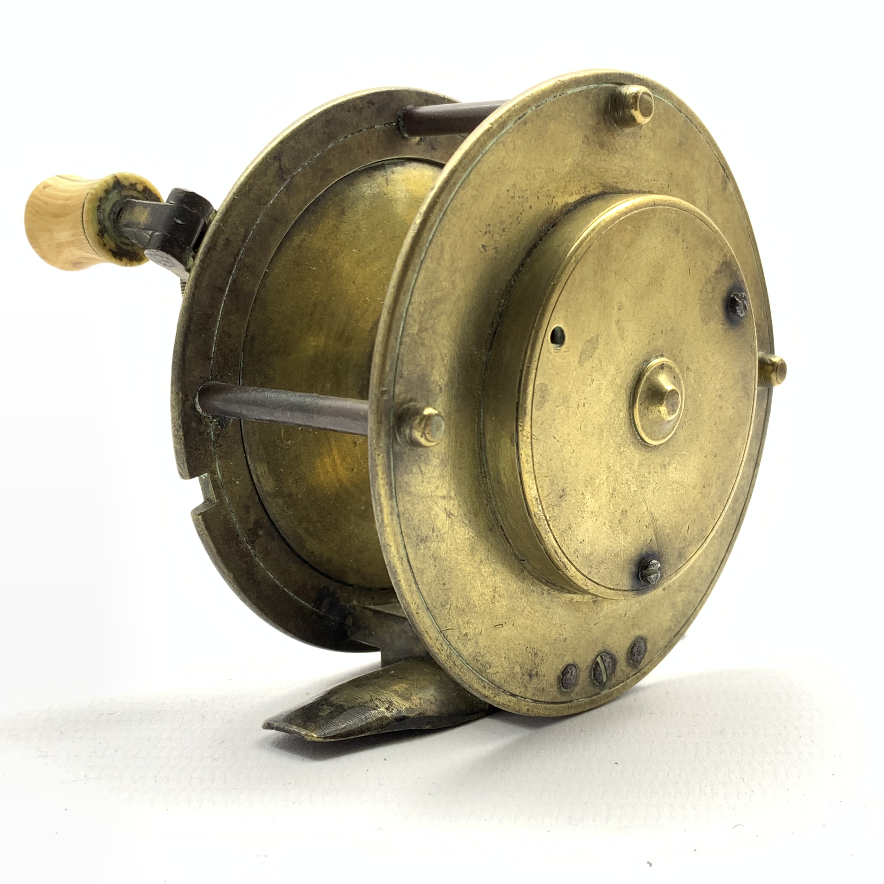 J Jones brass fishing reel, - Image 3 of 3