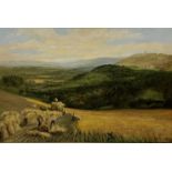 P Kilner (20th Century) Haymaking scene oil on canvas,