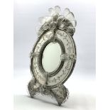 Venetian glass strut table mirror,