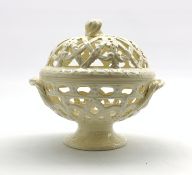 20th Century Wedgwood creamware Orange bowl and cover on a pedestal foot H22cm Condition