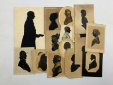Collection of small unframed silhouettes including one cut by Master Hubard aged 13 and one by W