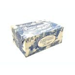 North Eastern Railway 'Light Luncheon' cardboard box, with blue willow pattern print,