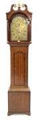 19th century oak and mahogany banded long case clock,