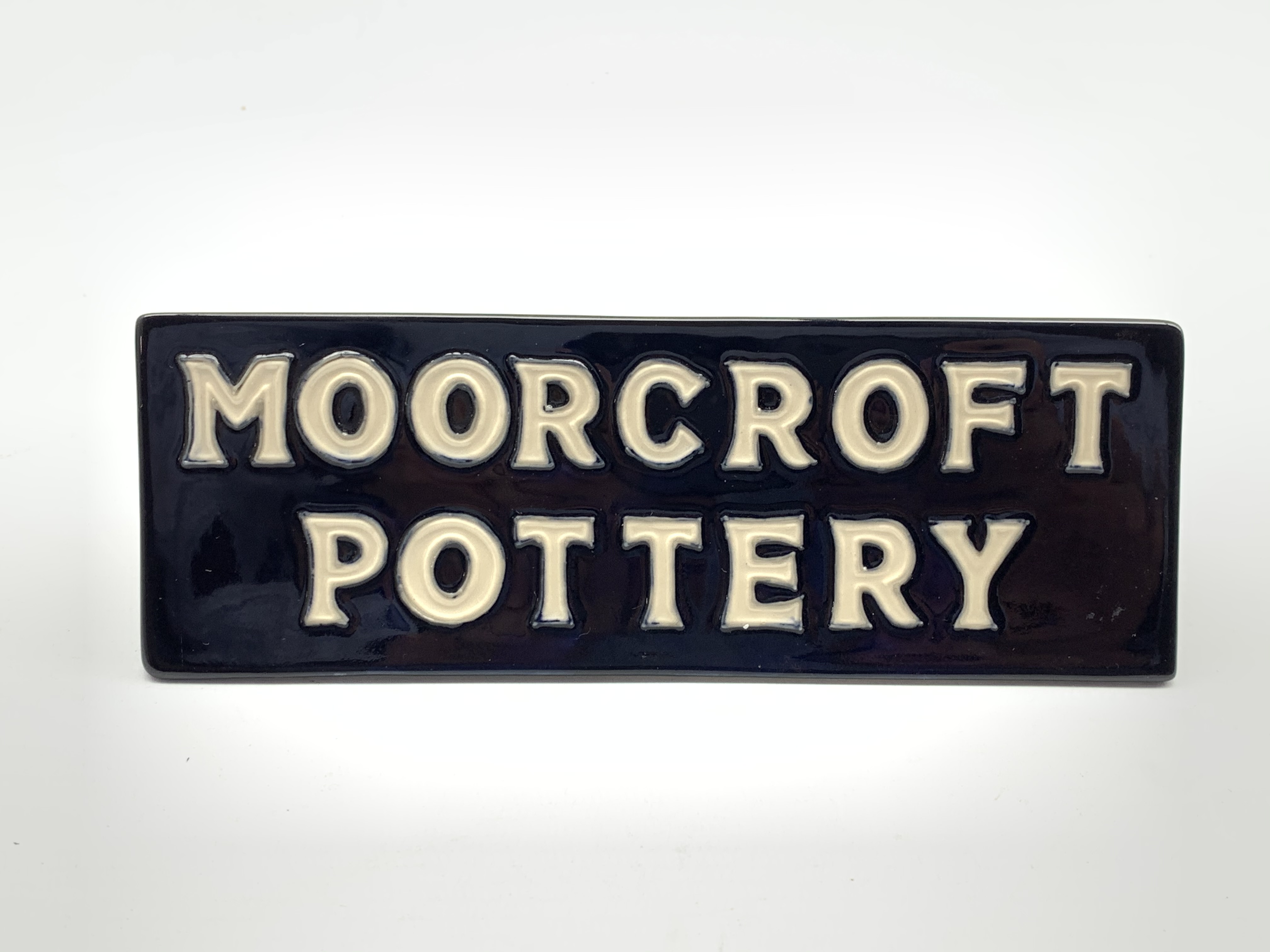 Moorcroft pottery shop display sign of triangular section, - Image 2 of 3