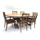 G-Plan - Mid 20th century teak extending dining table with concealed folding leaf, (208cm x 107cm,