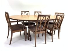 G-Plan - Mid 20th century teak extending dining table with concealed folding leaf, (208cm x 107cm,