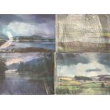 Christopher Assheton-Stones box containing 21 unframed pastel drawings including coastal scenes,