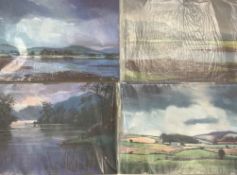 Christopher Assheton-Stones box containing 21 unframed pastel drawings including coastal scenes,