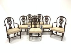 Set eight (6+2) 19th century mahogany dining chairs,