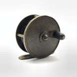 Small brass centre pin fishing reel, no visible makers name or mark, D6.