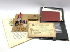 World War II interest group of items relating to Corporal W H Bendelow, including medals,