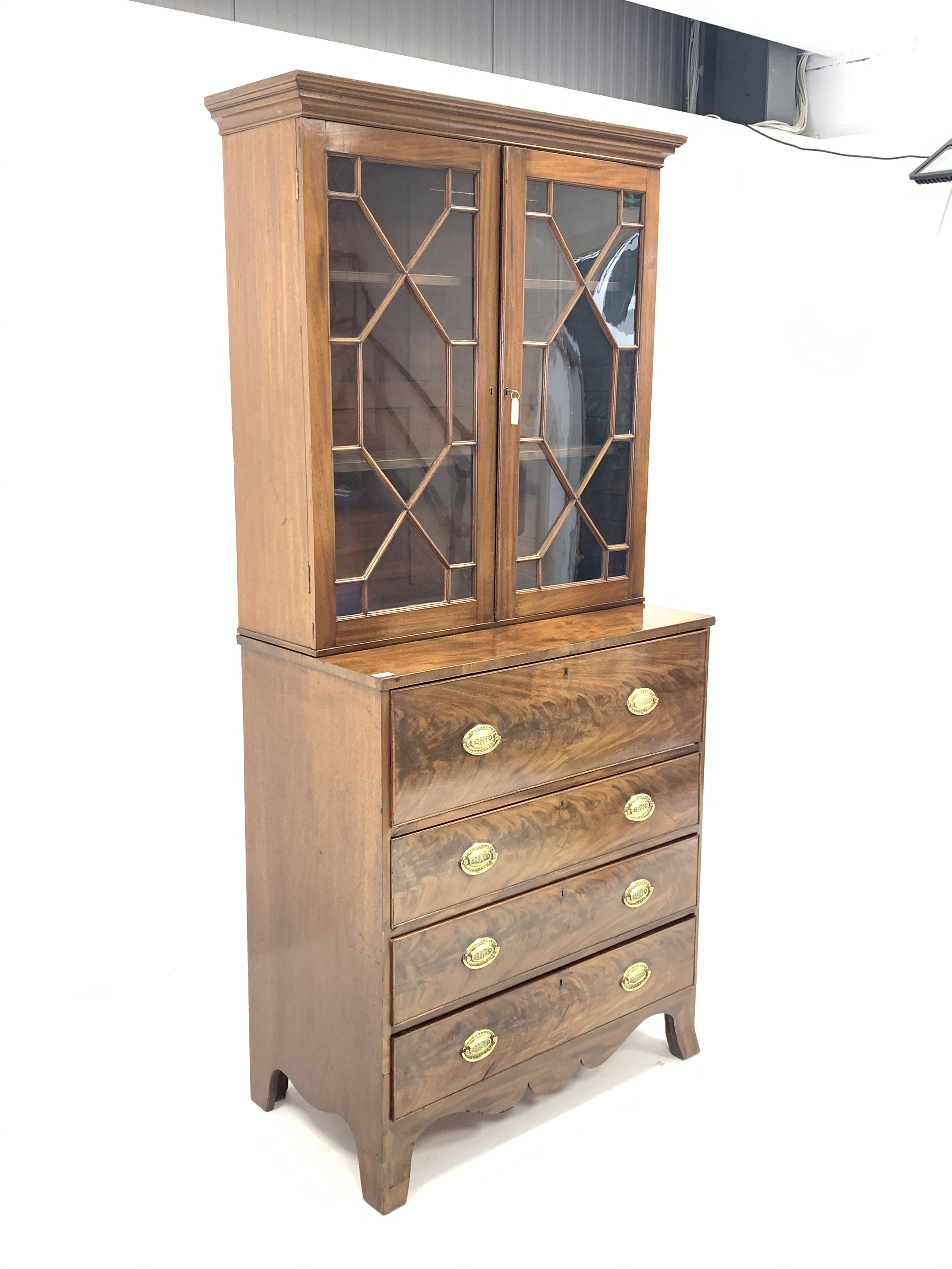 George III mahogany secretaire chest, - Image 2 of 4
