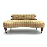 Victorian walnut upholstered window seat,