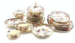 Quantity of Mason's Ironstone 'Mandalay' pattern dinner ware including three dinner plates,