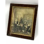 Mid 19th Century English School - watercolour of a family group of mother and four daughters in a