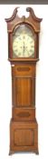 19th century oak and mahogany banded longcase clock,