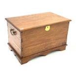 20th century oak blanket box, hinged lid revealing interior fitted with trinket box,