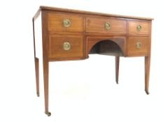 Edwardian inlaid mahogany writing desk,