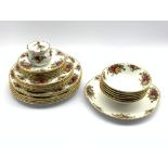 Royal Albert 'Old Country Roses' pattern dinner service comprising six dinner plates,