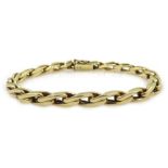 9ct gold double link bracelet, stamped 375, approx 29.11gm