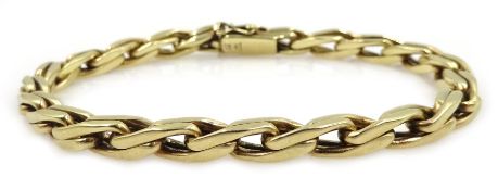 9ct gold double link bracelet, stamped 375, approx 29.11gm