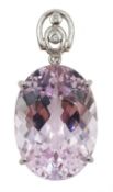 18ct white gold kunzite pendant