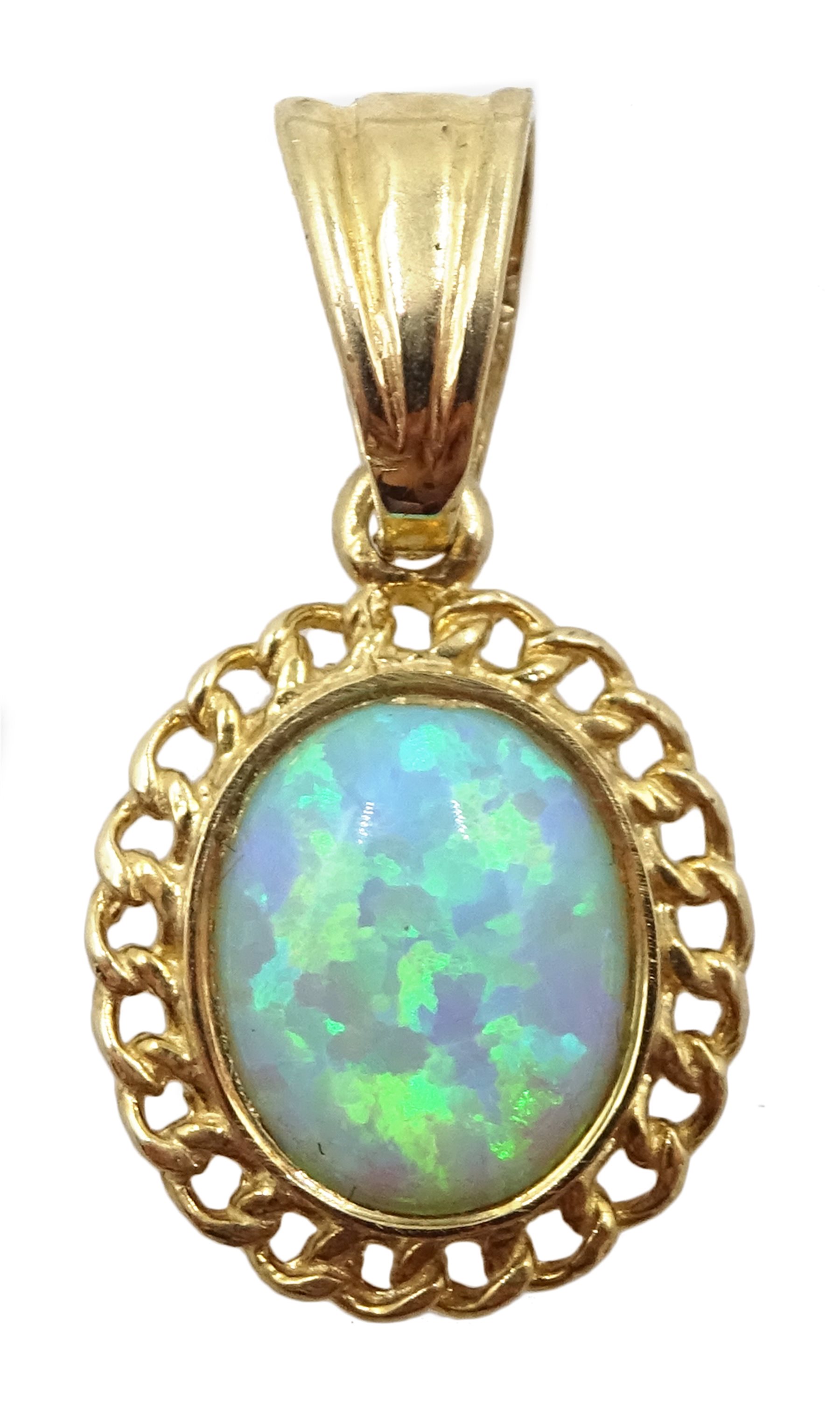 9ct gold opal pendant hallmarked