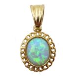 9ct gold opal pendant hallmarked