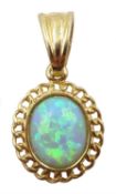 9ct gold opal pendant hallmarked