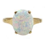 Gold oval opal ring, stamped 9ct