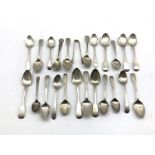 Five early 19th Century silver tea spoons and various other 19th Century silver tea spoons etc appr