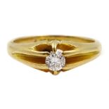 Early 20th century 18ct gold single stone diamond ring, Birmingham 1918