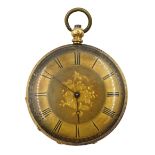Early 20th century gold continental pocket watch stamped K18