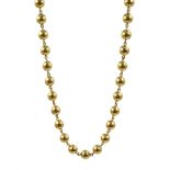 18ct gold ball link chain necklace, approx 16.6gm