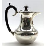Silver vase shape hot water jug with black handle and lift Birmingham 1931 Maker William Adams 15oz
