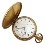 Rolex early 20th century full hunter gold-plated pocket watch, case by Dennision