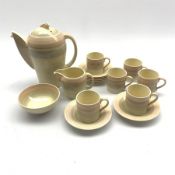 Susie Cooper 'wedding ring' pattern part coffee set, comprising coffee pot, cream jug, sugar bowl a