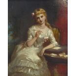 George Augustus Freezor (British fl.1861-1879): Portrait of a Girl at her Desk, oil on canvas signe