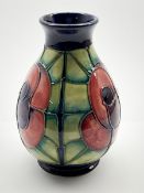 Moorcroft Rose pattern baluster vase designed by Sally Tuffin H20cm