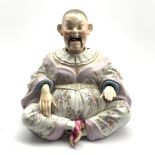 19th Century Milan San Cristoforo nodding head Pagoda figure seated cross legged, with nodding head