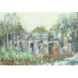 Anne Williams (British 20th century): 'Ruined Mill at Howsham', mixed media signed, titled on label
