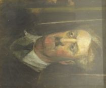 Mick Arnup (British 1923-2008): Portrait of a gentleman, oil on canvas signed verso 60cm x 50cm Pr